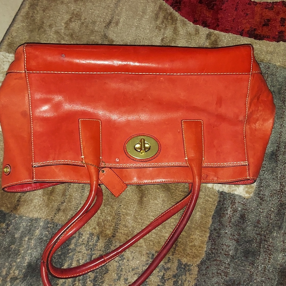 Vintage red coach bag
